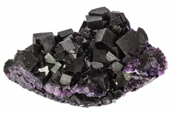 Dark Purple Cubic Fluorite Crystal Plate - China #112617